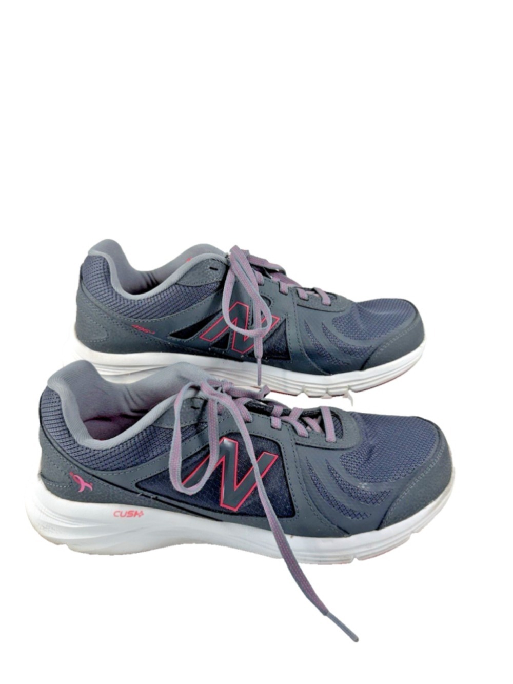 New Balance Size 11 496v4 Pink Ribbon Grey And Pink Sneakers